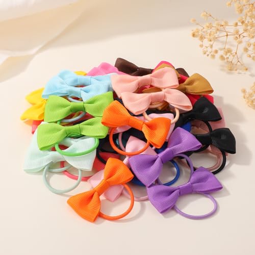 40pcs Baby Mädchen Haarschleifen Haargummis Elastisches Stirnband Pferdeschwanzhalter Gummiband Haarseile Haarschmuck für Kinder Kleinkinder Kleine Mädchen