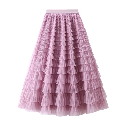 Jupe plissée trapèze femme mousseline soie volants jupe à bulles mi-longue chic