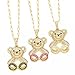 14K Gold Filled Cute Bear Necklace For Women - Colorful Crystal Moveable Teddy Bear Necklace Cute Animal Jewelry, Sweet Gummy Bear Necklace In Vibrant Colors (1 - Bear Necklace)