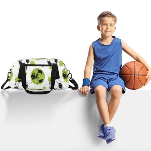 Football Kids Duffle Bag Boys Girls Small Sport Dance Gym Bag for Overnight Travel Weekender Carry On2