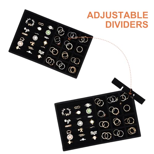 Fixwal FIXWAL523111120 Jewelry Tray, 9In Set Of 4 Stackable Jewelry Organizer Trays thumb #2