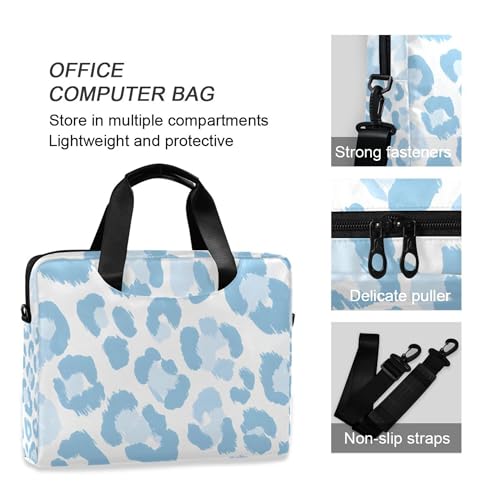 Maletín para portátil con estampado azul leopardo, 13-15.6 pulg miniatura 5