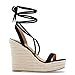 Coutgo Womens Lace Up Wedge Sandals Espadrille Slingback Ankle Cross Strap Platform Suede Open Toe Summer Dress Heeled Shoes 8.5