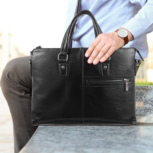 Bolso mensajero para portátil en cuero PU con acabados premium para ejecutivos exigentes 2