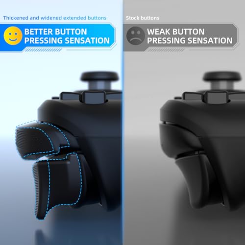 PlayVital Design for Steam Deck Back Buttons & Shoulder Buttons Trigger Enhancement Set, LR Increaser Trigger Grip + Back Button Improvement Accessories for Steam Deck OLED & LCD - Black