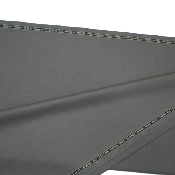 Raimond CANDOR Techno Smart All Weather Merino Wool Blended Suiting Fabric, Dusty Grey Check, 3 Metres, Silky Touch, UV Light Reflection-picture-49