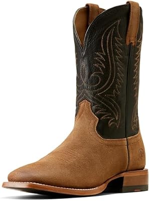 ARIAT Men's Circuit Paxton Cowboy Boot, Bayou Black/Ranch Brown Suede, 10.5