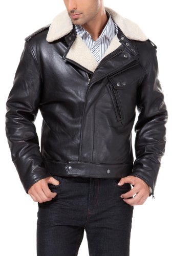 BGSD Men Bob New Zealand Lambskin Leather Motorcycle Jacket
