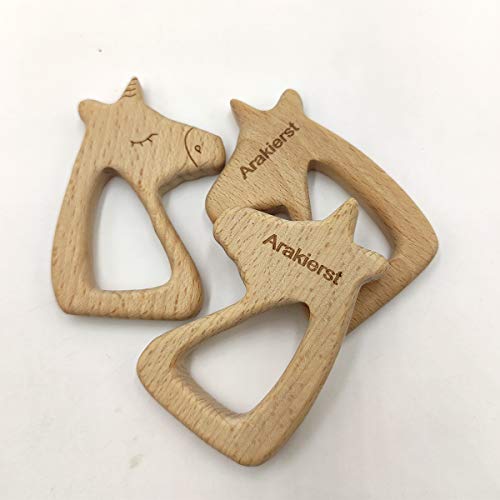 Image of 5pcs Beech Wooden Horse Montessori Toys Home Decorations Wood Cartoon Animal Craft for Painting Party Photography Tabletop Adorns (Horse 5pcs)