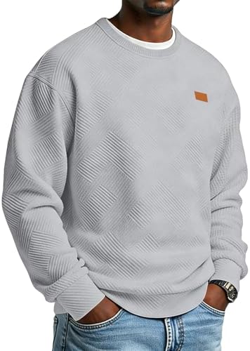 DuDubaby Mens Clothes Men's Casual Long Sleeves Crewneck Sweatshi...