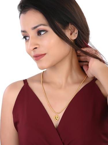 Gold Plated 22Inches Necklace Neck Chain With Om Pendant For Women Men Long Fashion Accessories Locket Jewellery_4565 image 3