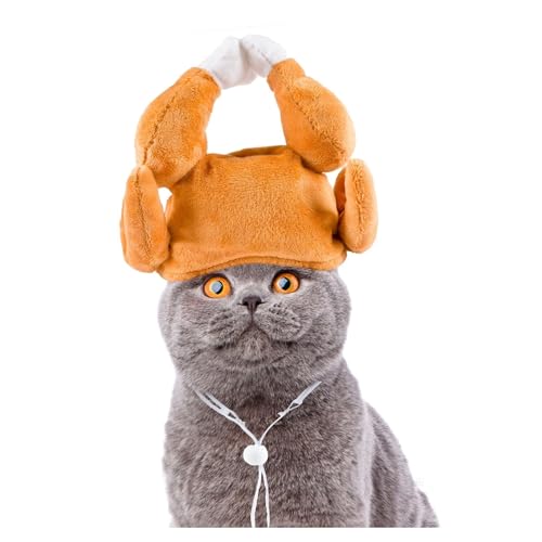 Chapeau de lapin pour chat sans stress : peluche douce patte de poulet