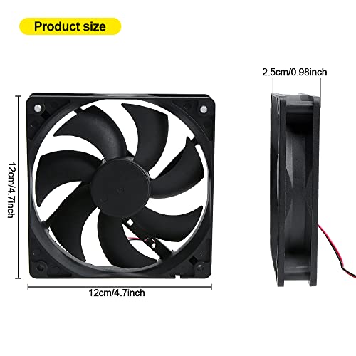 Saim 12V 2 Pin Sleeve Bearing Cooling Fan For Computer Case 12Cm X 12Cm X 2.5Cm #TOP4