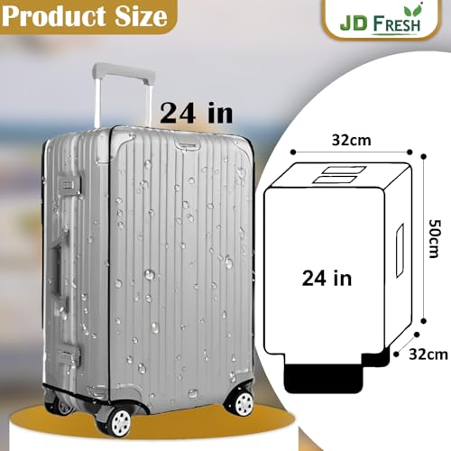 Image of JD FRESH 24 inch Trolley Bag Cover /Suitcase Bag Cover /Waterproof Dustproof Luggage Covers /Zippered Clear PVC Suitcase Covers Protectors (Set of 1)