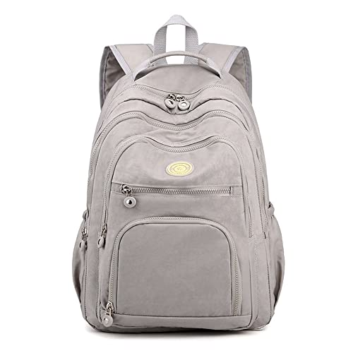 Mochila Impermeável Grande Feminina Escolar Fashion Moderna Reforçada Para Notebook de Até 14 Polegadas Cinzento