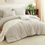 CozyLux Queen Comforter Set Beige, 7 Pieces Bed in a Bag Soft Bedding Comforter Set with Sheets, All Season Boho 7PC Bed Sets with Comforter, Fitted Sheets, Flat Sheets, Pillow Shams and Pillowcases - Image 7