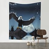 MROWYC Adler unter den Sternen, gemusterter Wandteppich, Wandbehang für den Innenbereich, kann als Tischdecke oder Picknickdecke verwendet werden
