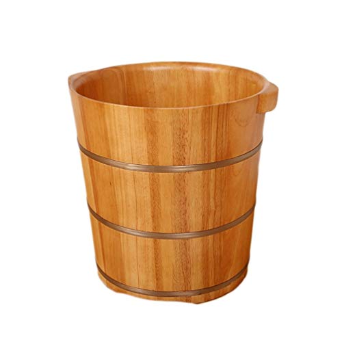 Cubo de madera para pies de barril de madera para pedicura, cubo de pies empapado, baño de pies por semanas, cuenca de pies para adultos, spa de baño de pies (tamaño: a) Amistad Años
