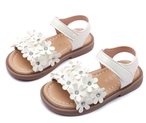 DADAWEN Girl's Summer Beach Water Sandals Soft Sole T-Strap Flat Sandal (Toddler/Little Kid)4