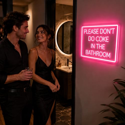 Image of Pink Neon Sign for Wall Decor Led Light Sign Neon Light for Room Party Home Wall Decor USB Powered - Bathroom
