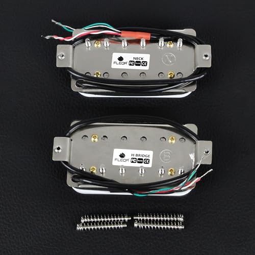 Image of FLEOR High Output Alnico 5 Guitar Pickup White Neck and Bridge Humbucker Pickups Set