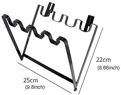 LANGUGU Stainless Steel Foldable Trash Rack Garbage Bag Holder Door Back Type Multi-Functional for Kitchen Hook Hang Dishcloth, Mounts Over Cabinet Doors Cupboards Frame image 4