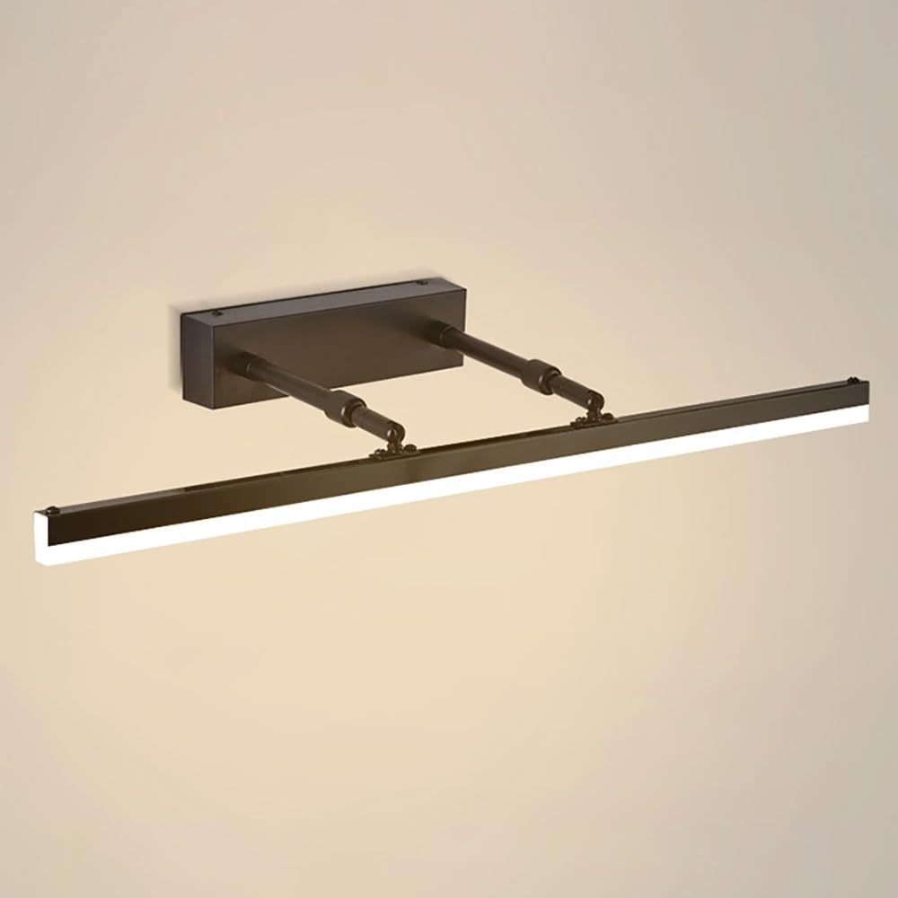 Lampada Specchio LED Lunga Design Moderno Braccio Estensibile Rotazione 180 Gradi, Applique Bagno Luce per Specchio per Trucco Illuminazione(Black(6000K),40cm/15.74in)