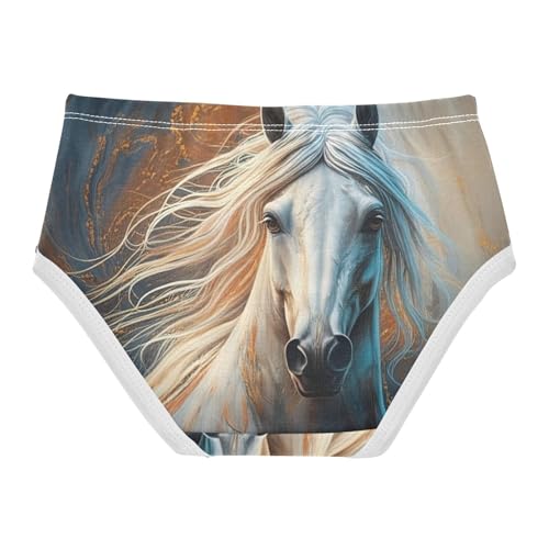 Girls Underwear Toddlers 2t Cotton Girl Panties Cute Personalized Briefs Underpants Highly Horse Mane White2