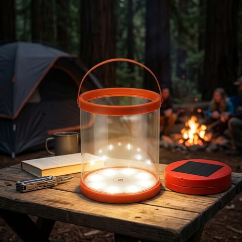 Lanterne de camping solaire gonflable avec double charge portable