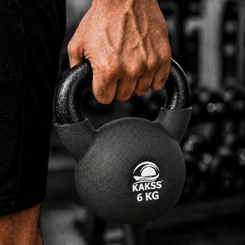 Image of Kakss Half Coating Neoprene Kettlebell (black, 6kg)