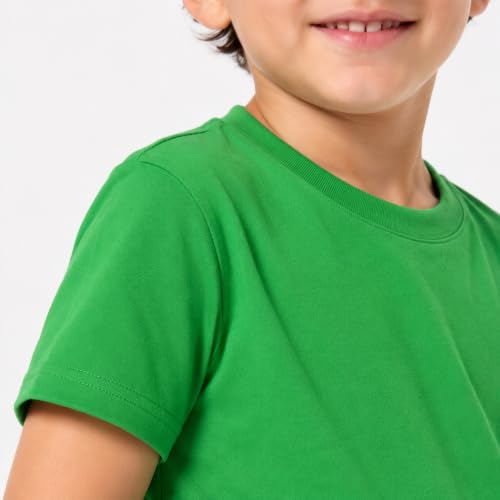 Image of Kids Round Neck Boys Tshirt | Short Sleeves | Natural Organic 100% Cotton Soft Comfortable Fabric | School Plain Color Original Branded Half Sleeve | T-Shirt for Boy Kid | Sleepwear Everyday Casual