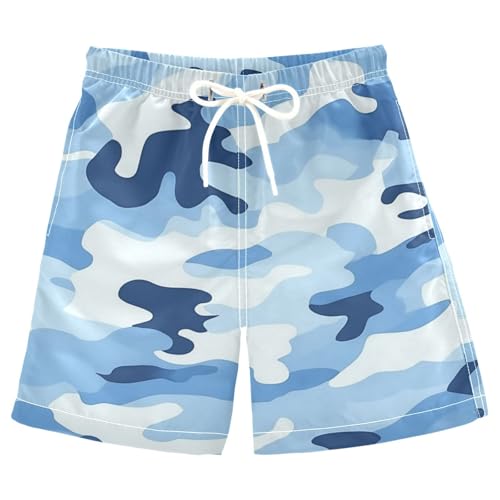 Boys Swim Trunks Infant Baby Boy Stretch Swim Shorts Quick Dry Baby Kid Beach Shorts Swimwear 8T Camo Light Blue