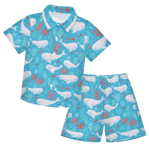 Image of Boccsty Red Strawberry Boy Summer Shorts Sets Hawaiian Toddler Boys T-Shirt & Pants 2 Pcs 3T-10T