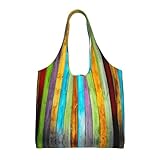 Einkaufstasche für Damen, Motiv: Planks in Zimmerei, Eichenholz, wiederverwendbar, Einkaufstasche