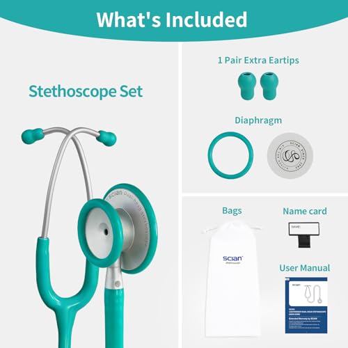 Image of Scian 30G-GR Stethoscope - Clear Sound, Light Build, Satin-Flex Tube for ER & Training - Essential for Nurses & Students