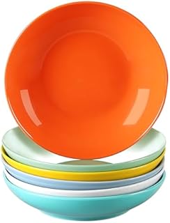 LOVECASA, Seria Sweet, Porcelanowy talerz do zupy, 6 sztuk, 21 cm, 550 ML, czysty talerz kolorowy