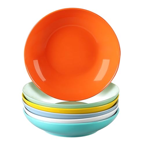 LOVECASA, Serie Sweet, Plato Hueco de Porcelana, 6 Piezas, 21 cm, 550 ML, Plato Color Puro