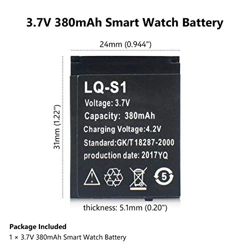 Ndegdgswg 1 Pz Smart Watch Batteria, Lq-S1 3.7 v
