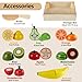 HERSITY Wooden Play Food for Kids Kitchen Cutting Fruits Toys Pretend Play Sets for Toddlers Gift for Boys Girls 18 Months+ Montessori Educational Toy