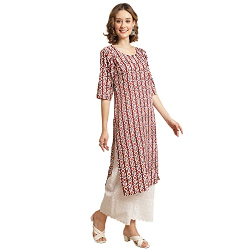 Image of Pinkmint Women's Crepe Digital Printed Straight Kurta