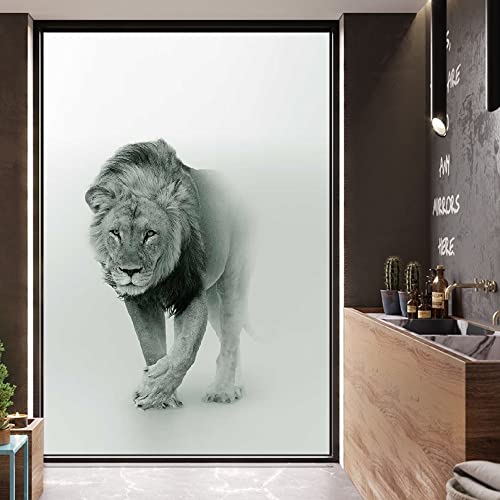 Translúcida Autoadhesiva Vinilo Decorativa Etiqueta Engomada De La Ventana Esmerilada De La Película,Pegatinas De Vidrio Vinilos Mampara Baño Window Film Animal 80x120cm(WxH)