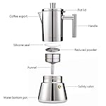 MYYINGELE Stainless Steel Induction Stovetop Espresso Maker, Italian Coffee Maker Moka Pot, for Full Bodied Stove Top Coffee, Suitable for Induction Cookers - Image 2