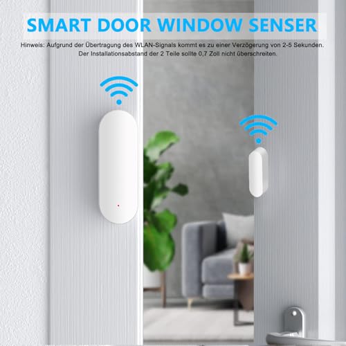 Miniatura 2 de Sensor De Puerta Wifi, Sensor De Contacto De Ventana Inteligente, Alarma Inalámbrica De Senso R De Puerta De Ventana, Compatible Con Alexa Y Google Assistant, No Requiere Concentrador, 1 Pack