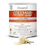 DRASANVI COLLMAR Colageno Marino Hidrolizado + Curcuma con Magnesio, Vitamina C, Ácido Hialurónico| Articulaciones y musculos | Máx. asimilación 9.595 mg/día | 340g de polvo | Collagen Sabor Vainilla