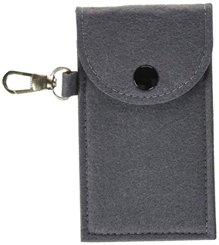 Essential Oil Bag Pouch - Keyring Key Ring Key Chain Keychain - EO Travel Case Portable - Clip On Chapstick - Big Felt Gray Eco