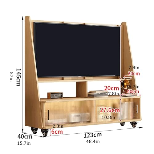Carrito móvil ajustable para TV con gabinete y ruedas miniatura 2