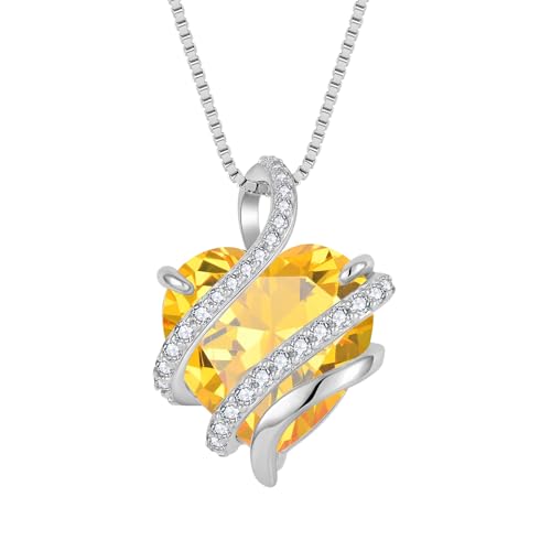 Collier Infini Coeur Argent 925 avec Pierre de Naissance pour Femme