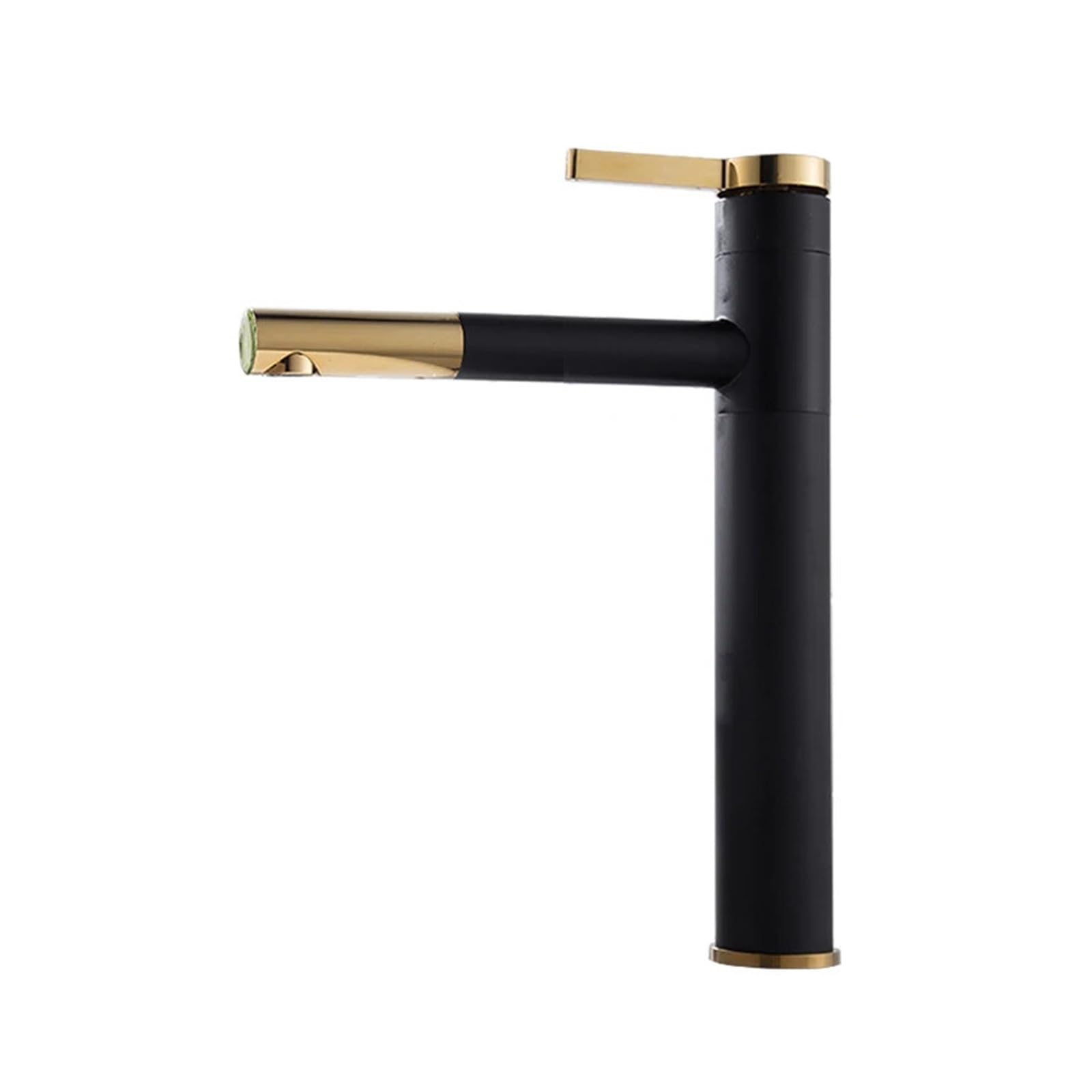 JVDDI Bathroom Faucets High Basin Mixer Sink Water Tap Hot Cold Rotating Tapware Crane Brass(Black Golden Faucet)