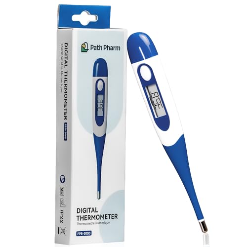 Path Pharm Digital Thermometer with 0.1°C Accuracy - Waterproof B...