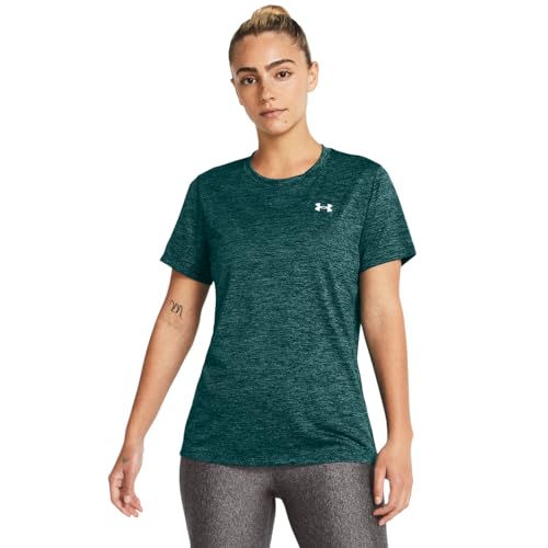Image of Under Armour Womens Tech Twist Crew T-Shirt Tee Top Sports Teal S